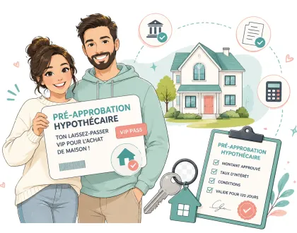 Illustration pour Pré-approbation hypothécaire : quoi préparer avant de visiter?