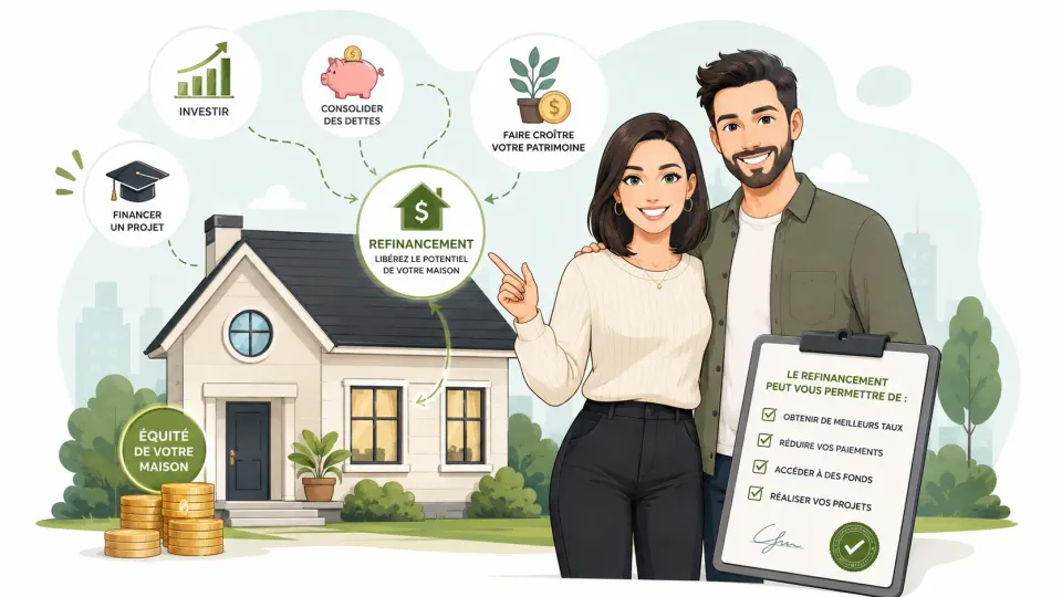 Utiliser l'équité de votre maison pour investir (ou consolider) : Le guide du refinancement.