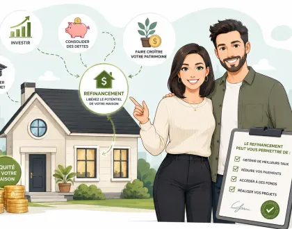 Illustration pour Utiliser l'équité de votre maison pour investir (ou consolider) : Le guide du refinancement.